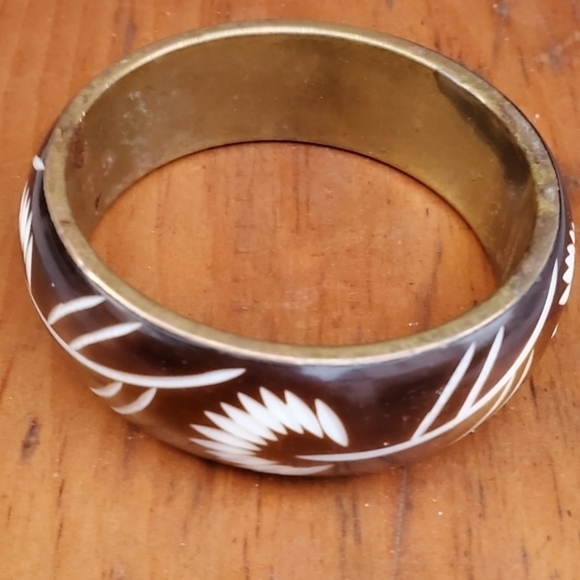 VTG Etched enamel bracelet - Picture 2 of 3